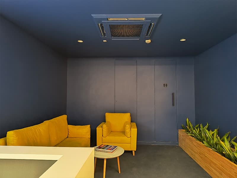 Climatisation cassette espace d'accueil entreprise Paris