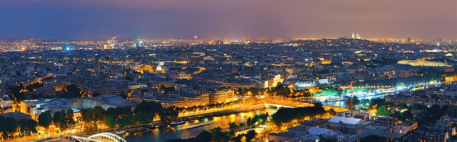 Vue aérienne de Paris et l'Île-de-France
